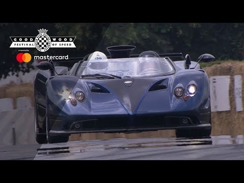 Horacio Pagani drives €15million Pagani Zonda Barchetta at FOS