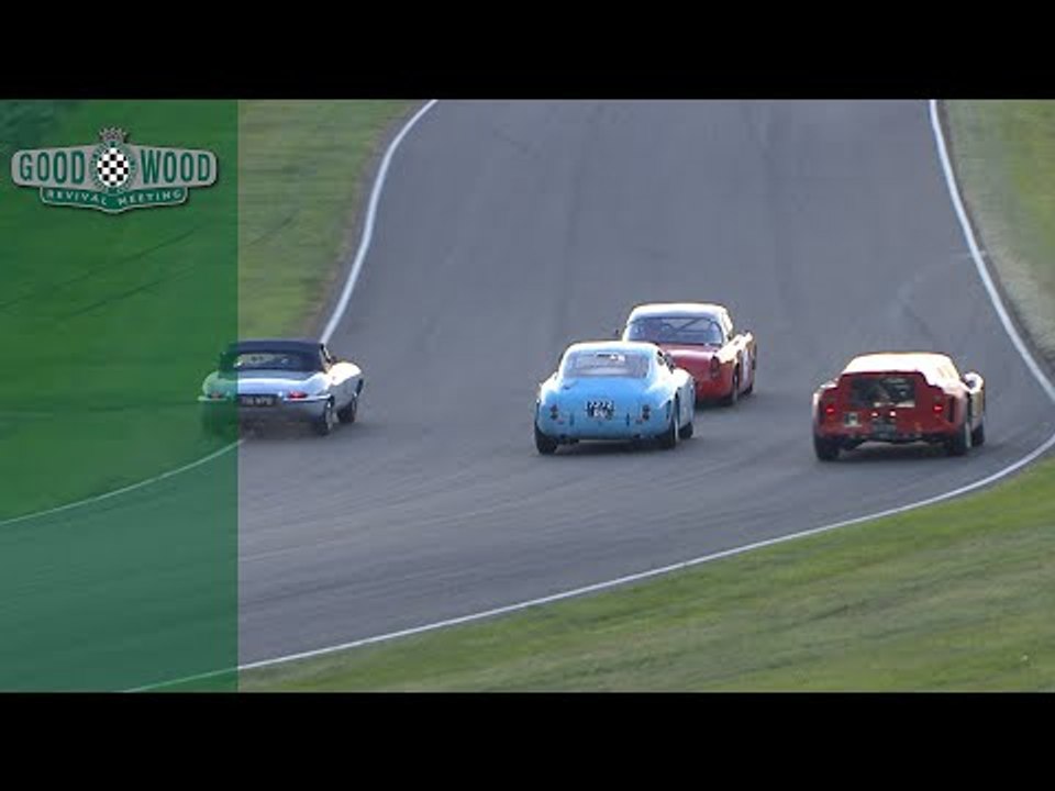 Ferrari 250 and Jaguar E-types fight for space