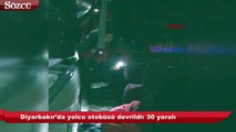 Diyarbakır’da yolcu otobüsü devrildi