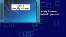 D.O.W.N.L.O.A.D [P.D.F] 2019 Monthly Planner: Schedule Organizer Beautiful Academic planner Blue