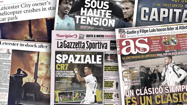 L'Angleterre sous le choc après la tragédie de Leicester, Cristiano Ronaldo affole l'Italie