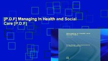 [P.D.F] Managing in Health and Social Care [P.D.F]