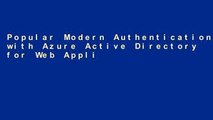Popular Modern Authentication with Azure Active Directory for Web Applications (Developer