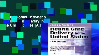 [P.D.F] Jonas   Kovner s Health Care Delivery in the United States [A.U.D.I.O.B.O.O.K]