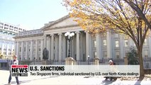 Two Singapore firms, individual sanctioned by U.S. over North Korea dealings