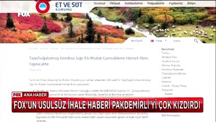 Bakan Pakdemirli, usulsüz ihaleyi ortaya çıkaran FOX TV'yi toplantıdan kovdu!