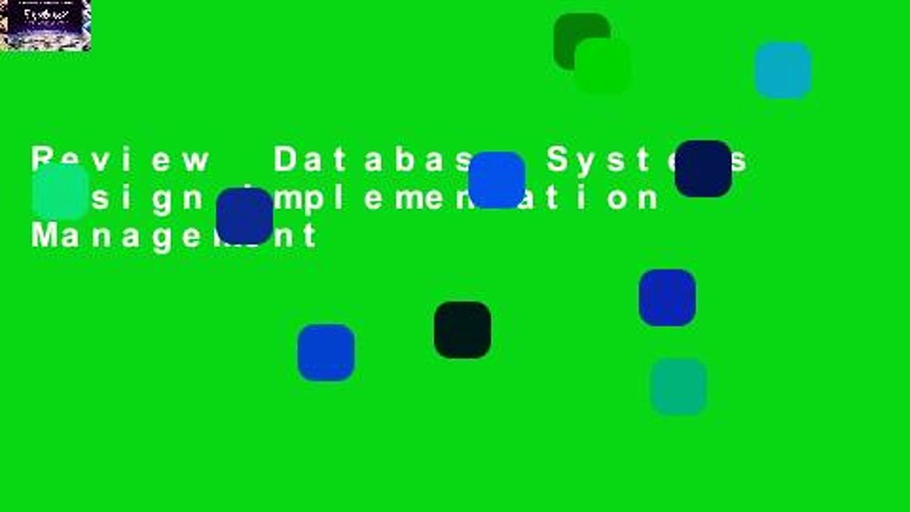 Review  Database Systems Design Implementation Management