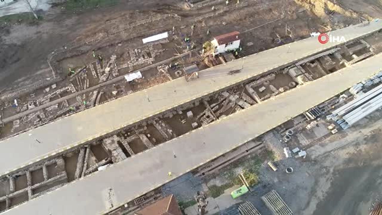 Haydarpaşa Garı Altında Ortaya Çıkarılan Antik Şehir Havadan Görüntülendi