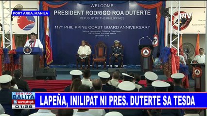 Lapeña, inilipat ni Pangulong Duterte sa TESDA