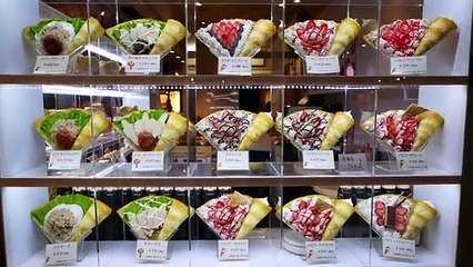 Japanese Street Food - ICE CREAM CREPE Compilation Tokyo Japan