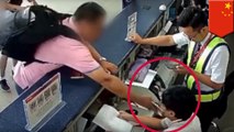 Chinese man slaps airport worker with iPhone over cancelled flight