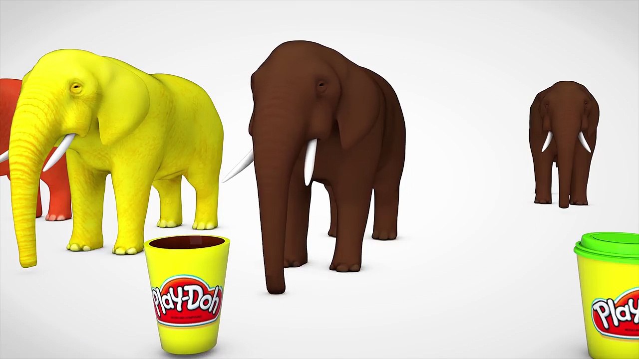 Learn Colors With Elephant Animals & Learn Fruit Names Play Doh Box Nursery Rhymes Song For Kids