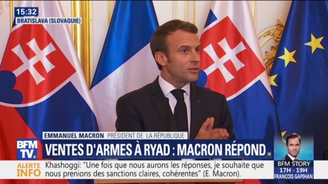Ventes d'armes à l'Arabie saoudite: J'attends que les faits soient établis (...) Et quel est le rapport entre la vente d'armes et l'assassinat de M.Khashoggi?