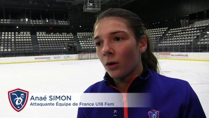 EDF U18 Fem. Interview d'Anaé Simon à l'occasion du stage à l'Aren'Ice
