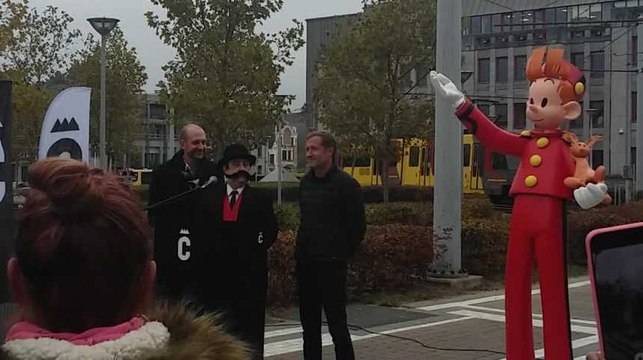 Inauguration de la nouvelle statue Spirou à Charleroi 26/10/2018