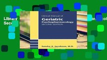 Library  Clinical Manual of Geriatric Psychopharmacology, Second Edition