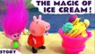 Peppa Pig with the magic of Play Doh Ice Cream with Disney Trolls - A fun fun toy story for kids