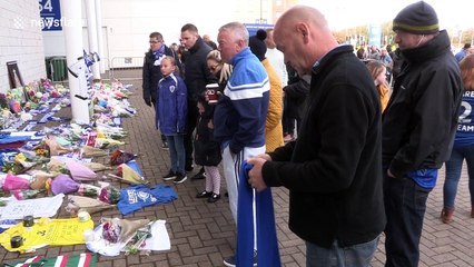 Leicester City fans lay flowers at King Power after owner's helicopter crashes
