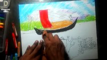 River side scenery drawing _ Oil pastel ( 296 )