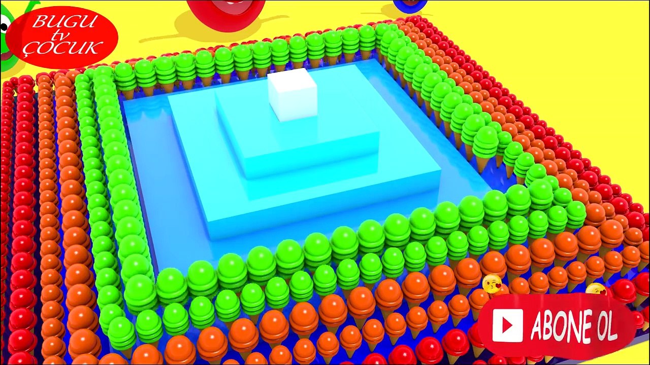 Oyuncak Dondurma 3D Renkli Topları ile Doldurup Boyadık - Türkçe Renkleri Öğreniyorum