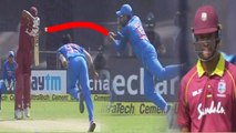 India VS West Indies 3rd ODI: Rohit Sharma takes super catch, Powell out for 21 | वनइंडिया हिंदी