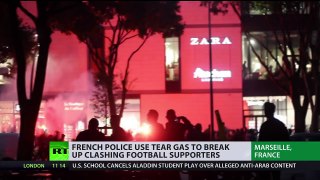 France News Alert French police use tear gas to break up clashing football supporters