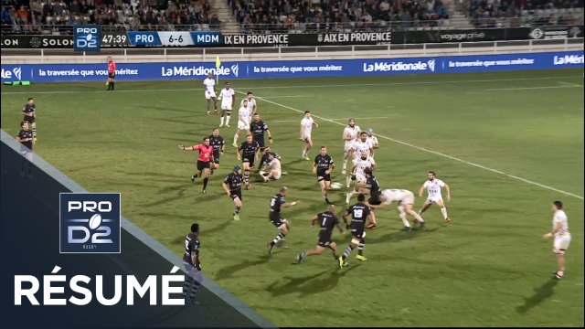 PRO D2 - Résumé Provence Rugby-Mont-de-Marsan: 20-9 - J9 - Saison 2018/2019