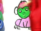 Cute Monkey Glitter coloring and drawing for Kids, Toddlers Toy Art