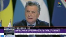 Argentina desesperada por falta de consensos para acuerdo Mercosur-UE