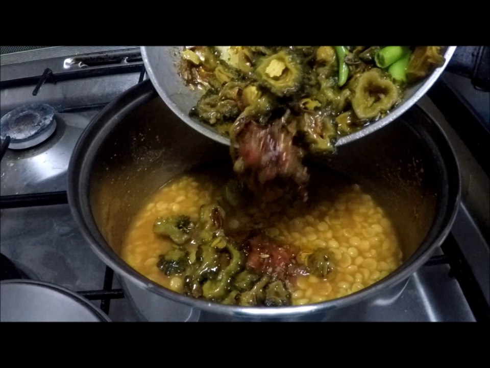 Daal Channa with Karelay Fry (Bitter Guard with yellow lentils)