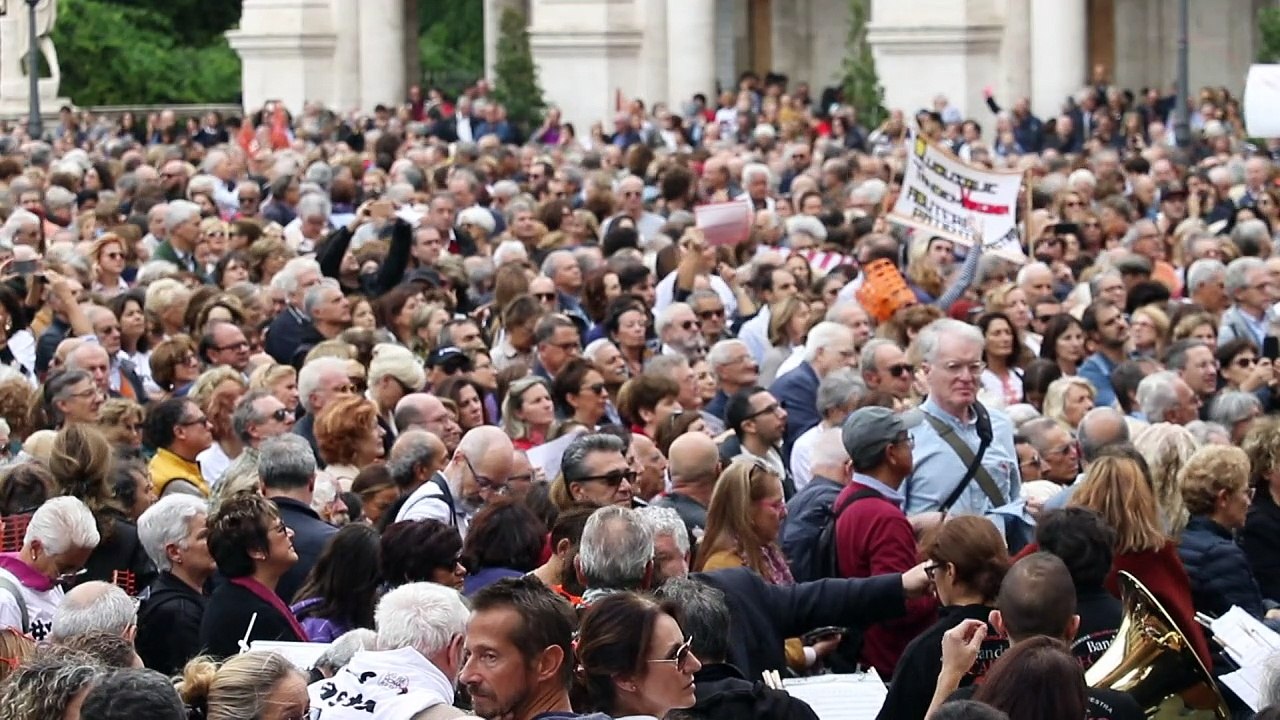 Protesto em Roma