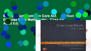 Best product  Common Core Achieve, Hiset Exercise Book Mathematics (Ccss for Adult Ed)