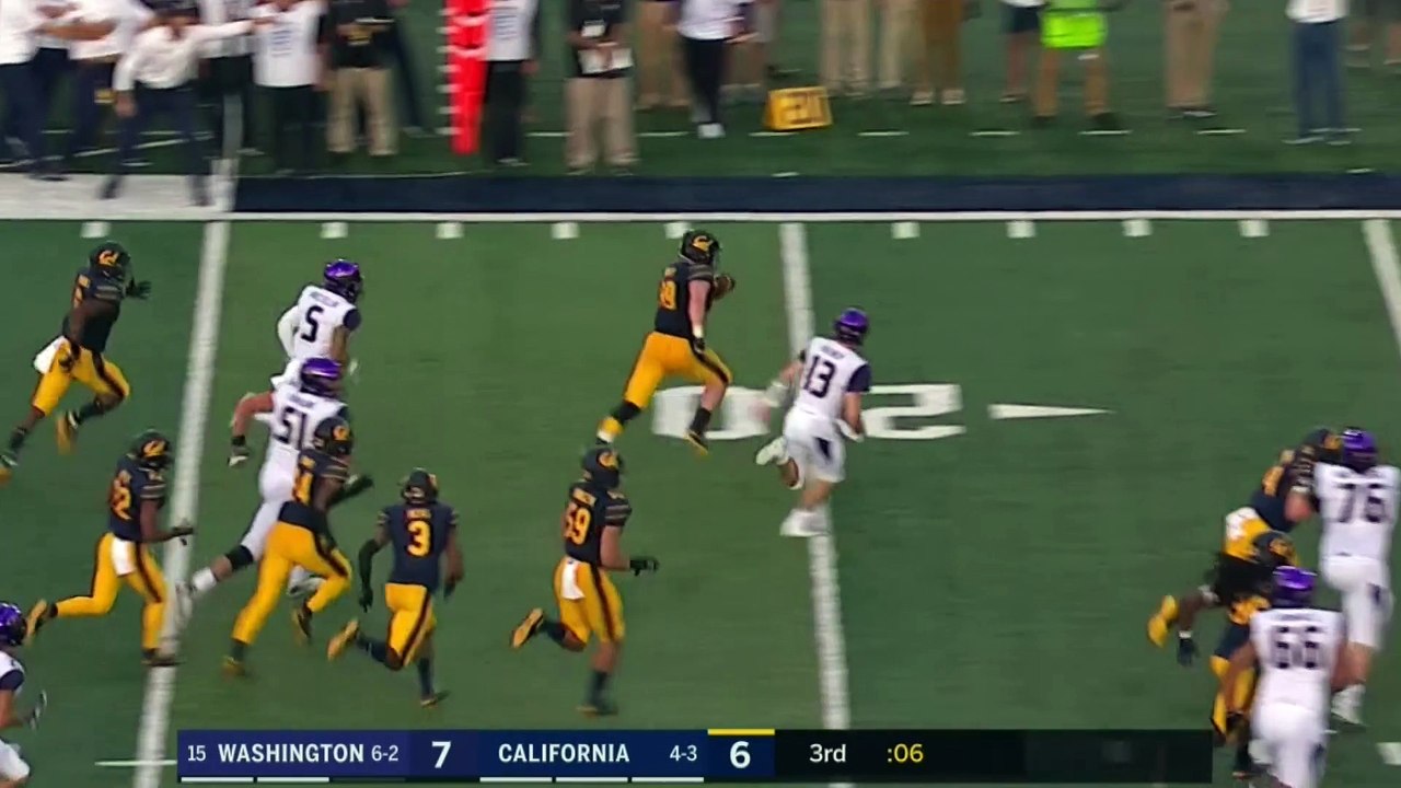 Cal's Evan Weaver Returns Interception for Touchdown to Help Upset No. 10 Washington