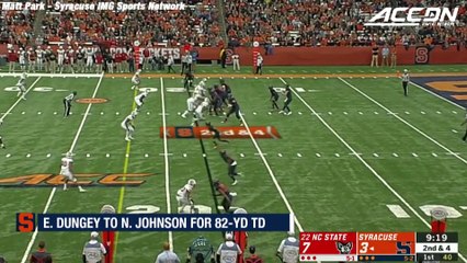 Syracuse QB Eric Dungey Connects with WR Nykeim Johnson for 82-yard TD