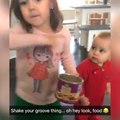 Funny attitudes of children , parents are enjoyed after seeing
