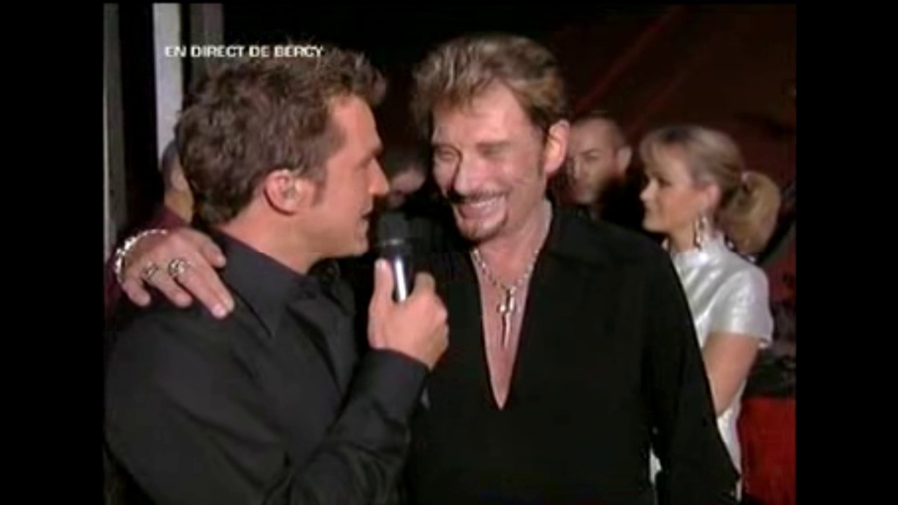 Johnny Hallyday - Interview après concert - Benjamin Castaldi - Bercy 30 septembre 2006