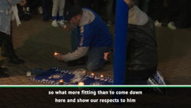 Leicester fans hold vigil outside the King Power stadium