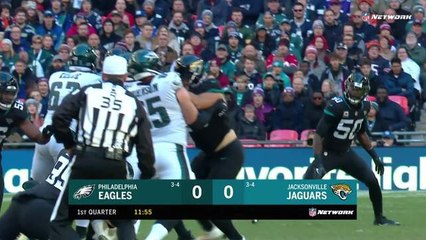 Dareus knocks ball out of Wentz's hand to force fumble