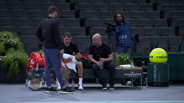 Rolex Paris Masters 2018 - Andre Agassi avec Grigor Dimitrov à Paris Bercy