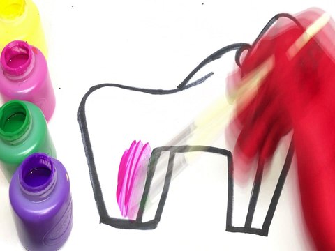 Glitter Gorrilla coloring and drawing Learn Colors for Kids, Toddlers Toy Art w Nursery Rhymes