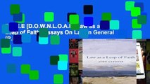 F.R.E.E [D.O.W.N.L.O.A.D] Law as a Leap of Faith: Essays On Law In General [P.D.F]
