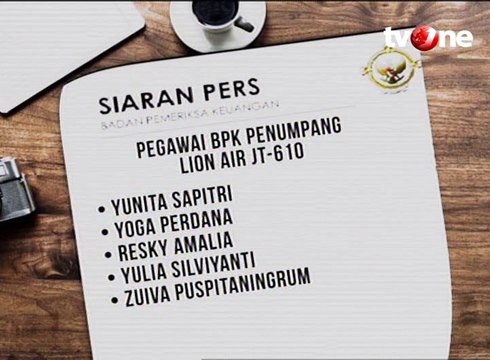 10 Pegawai BPK Jadi Penumpang Pesawat Lion JT 610 yang Jatuh