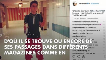 PHOTOS. On a stalké le compte Instagram de Timothée Chalamet