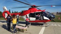 Hayati tehlikesi bulunan hastanın yardımına ambulans helikopter yetişti