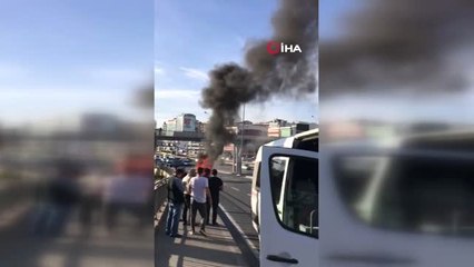 E-5 Saadetdere Mevkiinde Seyir Halindeki Araç Alev Alev Yandı