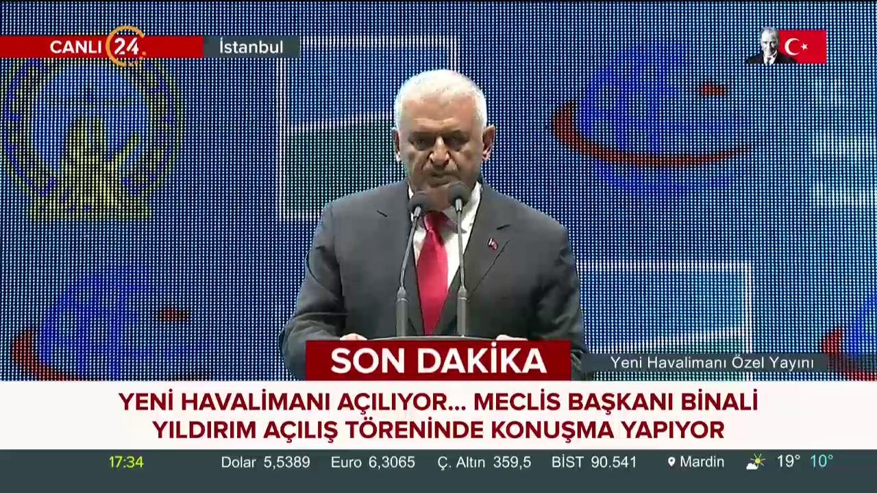 Meclis Başkanı Binali Yıldırım açılışta konuşuyor