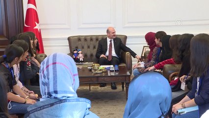 İçişleri Bakanı Soylu öğrencileri kabul etti - ANKARA