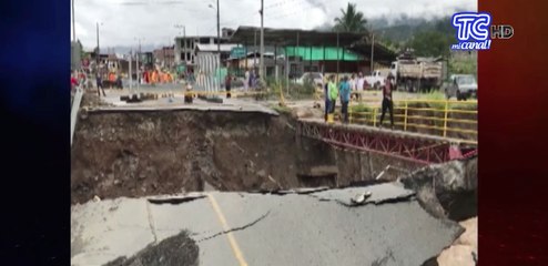 Zamora Chinchipe- instalan puente en El Pangui tras colapso de viaducto por fuertes lluvias