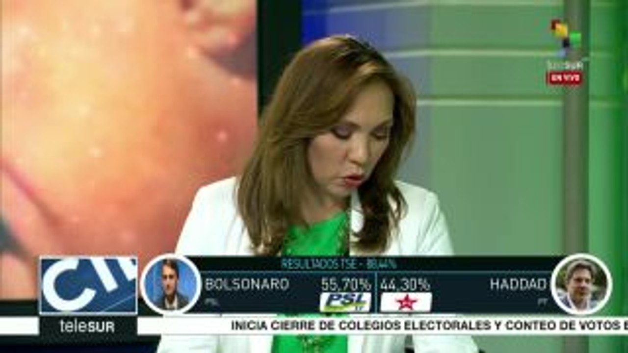 Lidera Bolsonaro balotaje en Brasil con 55.70% de votos; Haddad 44.30%
