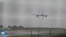 Tempête : cet avion atterrit de travers sous le vent à l'aéroport !